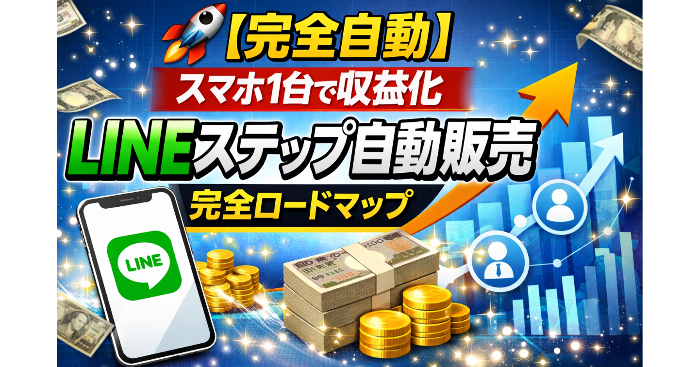🚀【完全自動】スマホ1台で収益化LINEステップ自動販売 完全ロードマップ     