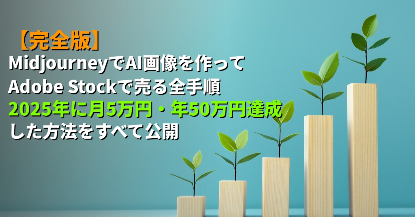 MidjourneyでAI画像を作ってAdobe Stockで売る全手順｜月5万円・年50万円を達成した方法をすべて公開