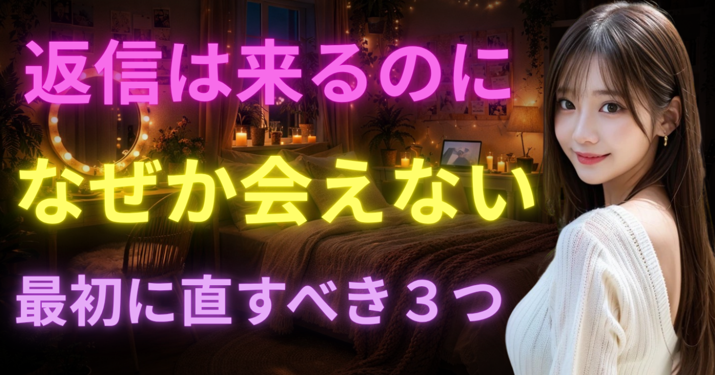 【マッチングアプリ】返信は来るのに会えない人が最初に直すべき3つ