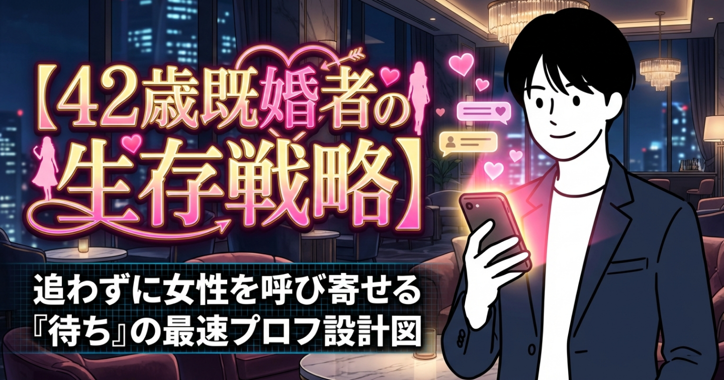 【42歳既婚者の生存戦略】出会い系はプロフが9割。追わずに女性を呼び寄せる『待ち』の最速プロフ設計図