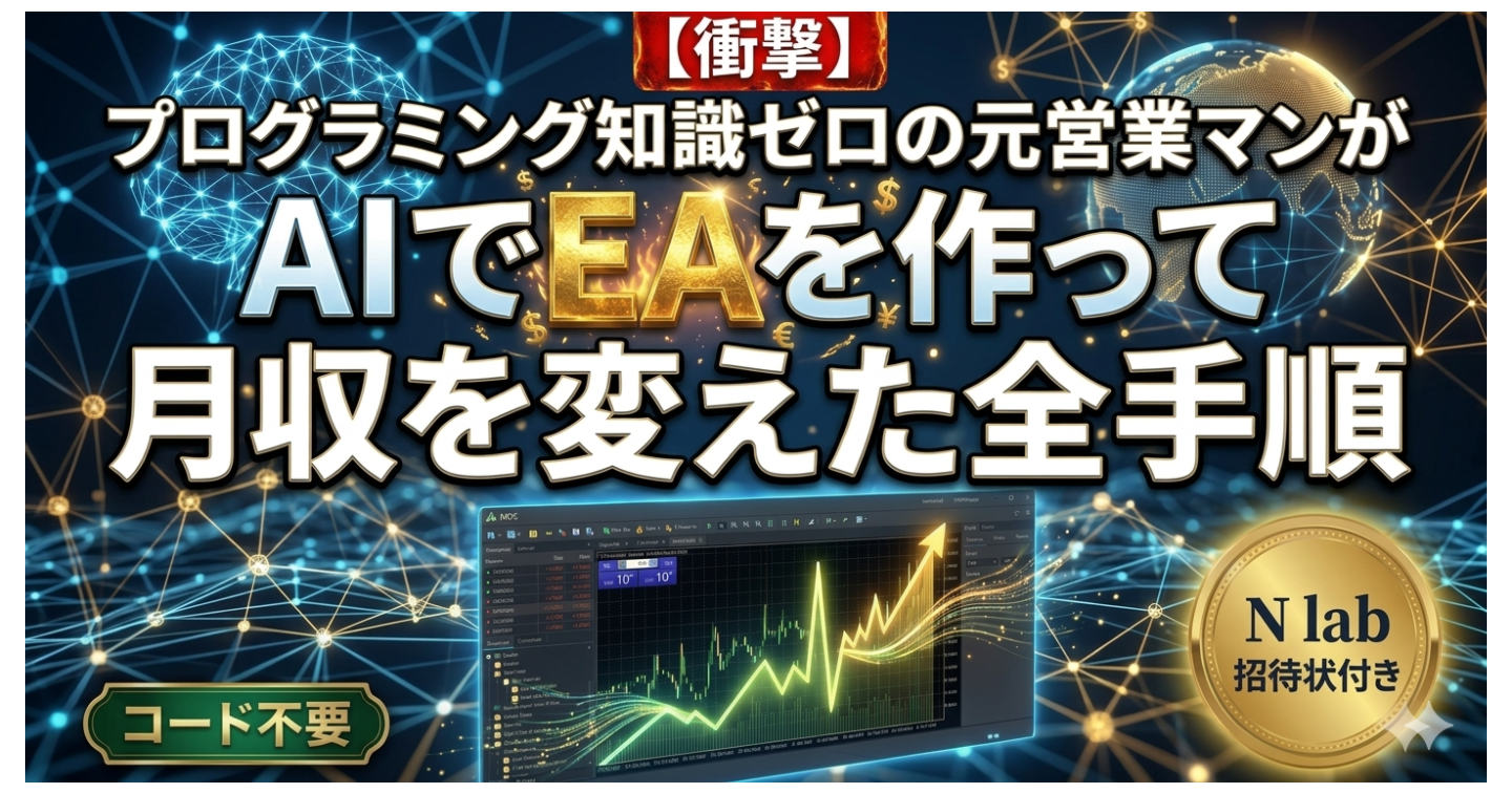 【衝撃】プログラミング知識ゼロの元営業マンが、AIでEAを作って月収を変えた全手順｜N FX Lab 招待状付き