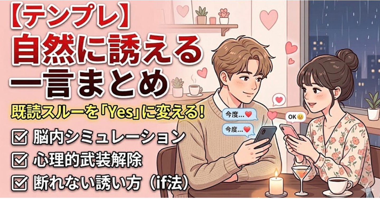 心理学が導く「断られない誘い方」全集：日常会話から自然にデートへ繋げる一言テンプレ