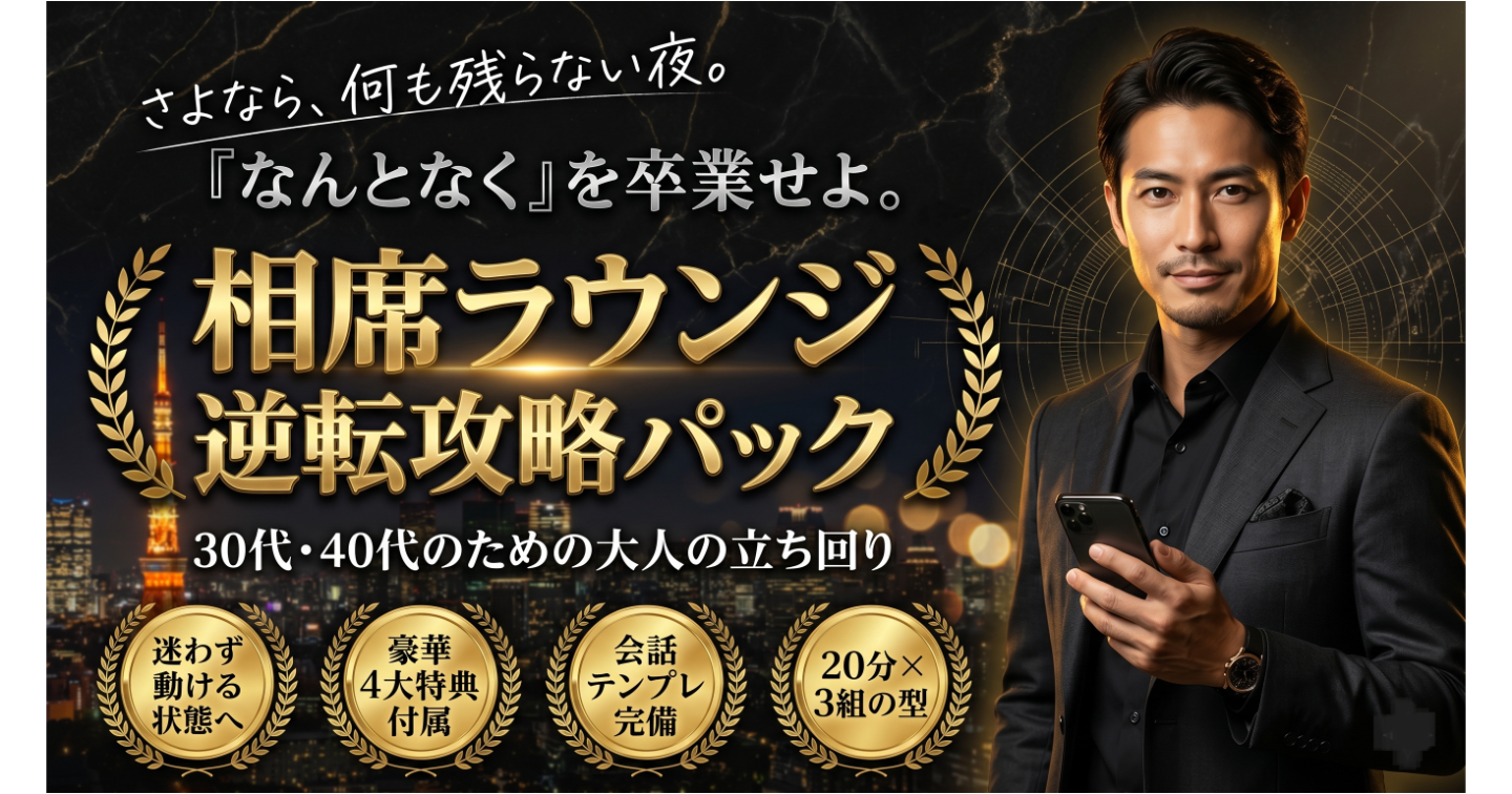 相席ラウンジで「また今日も何も残らなかった」と感じたことのある30代・40代へ