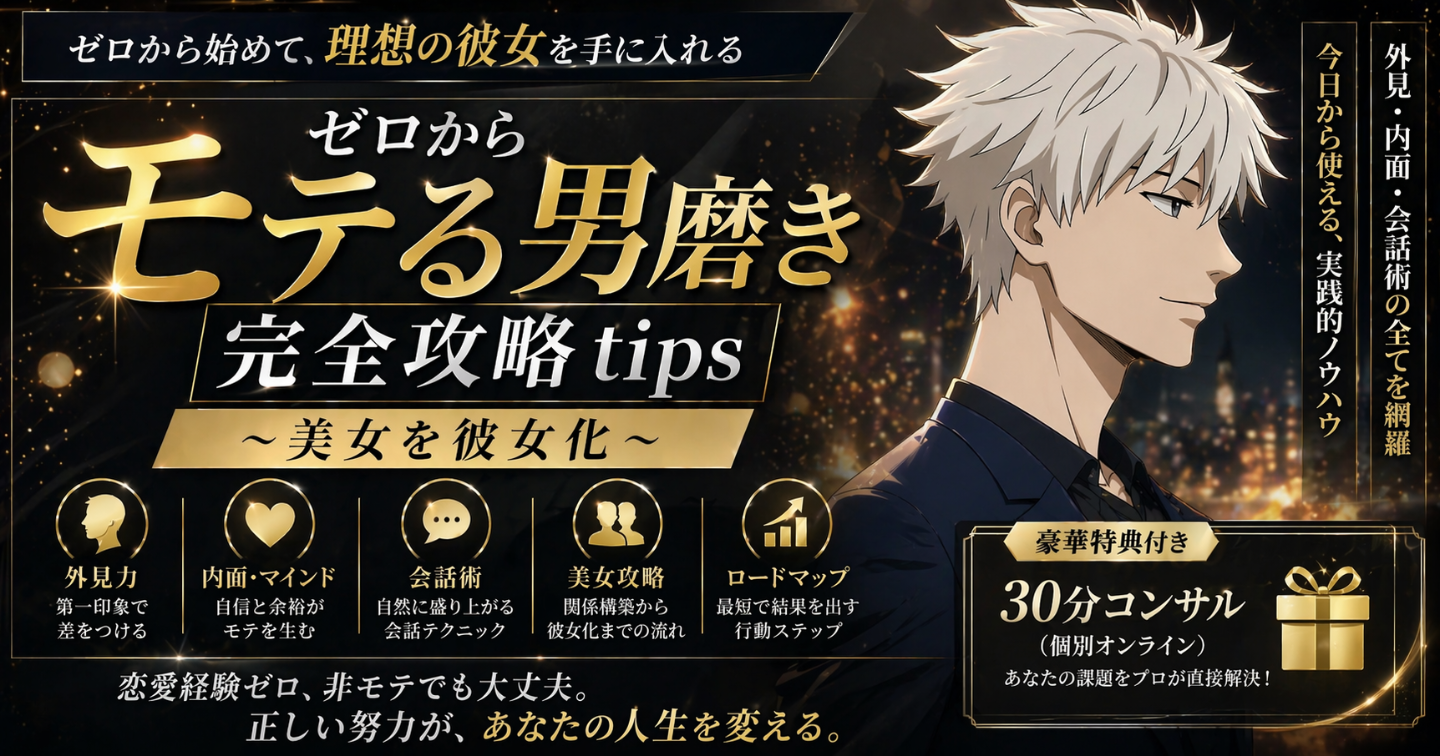 ゼロからモテる男磨き完全攻略tips～美女を彼女化～