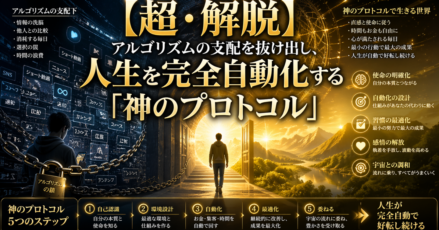 『【超・解脱】アルゴリズムの支配を抜け出し、人生を完全自動化する「神のプロトコル」』