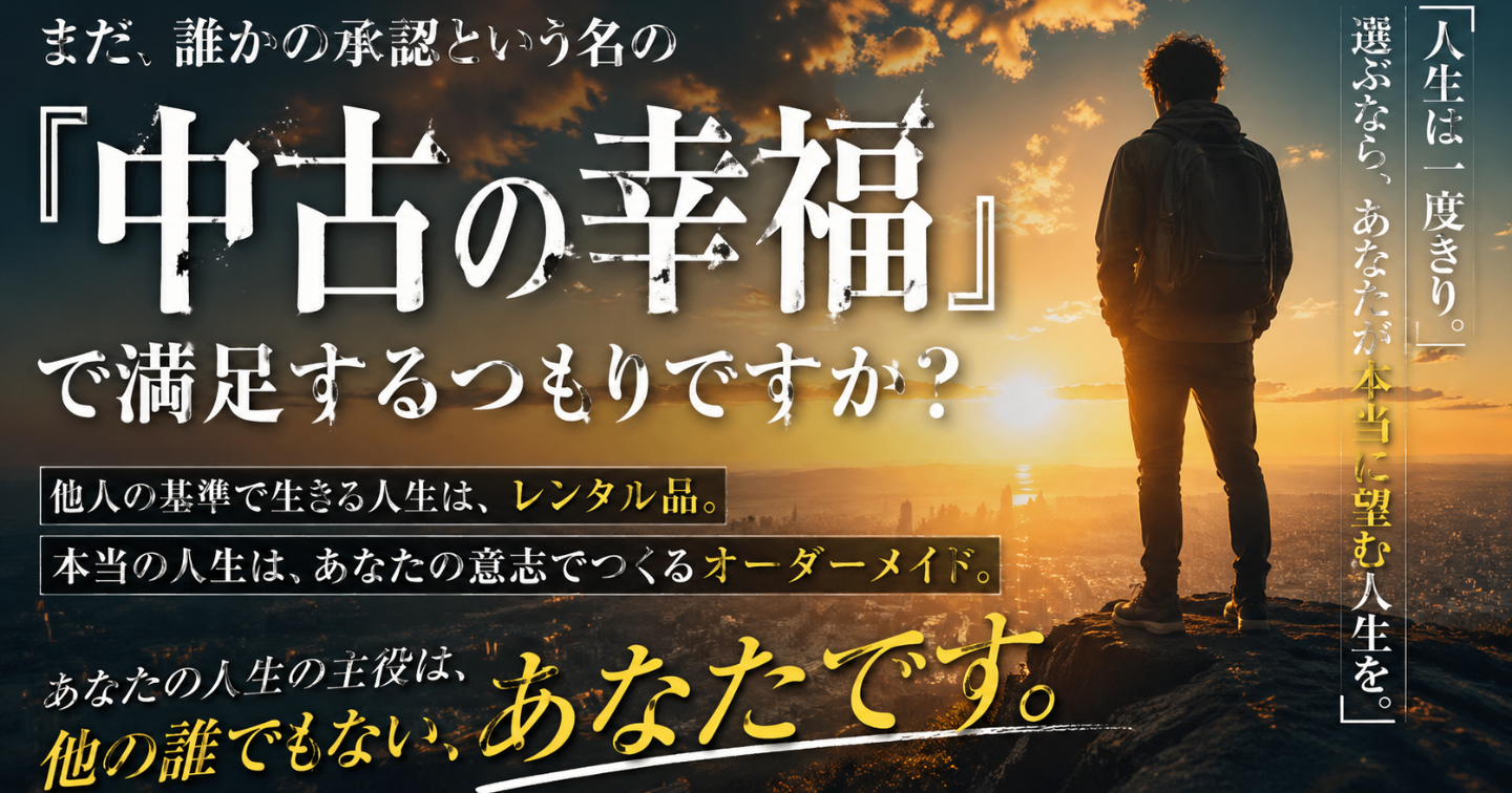 まだ、誰かの承認という名の『中古の幸福』で満足するつもりですか？