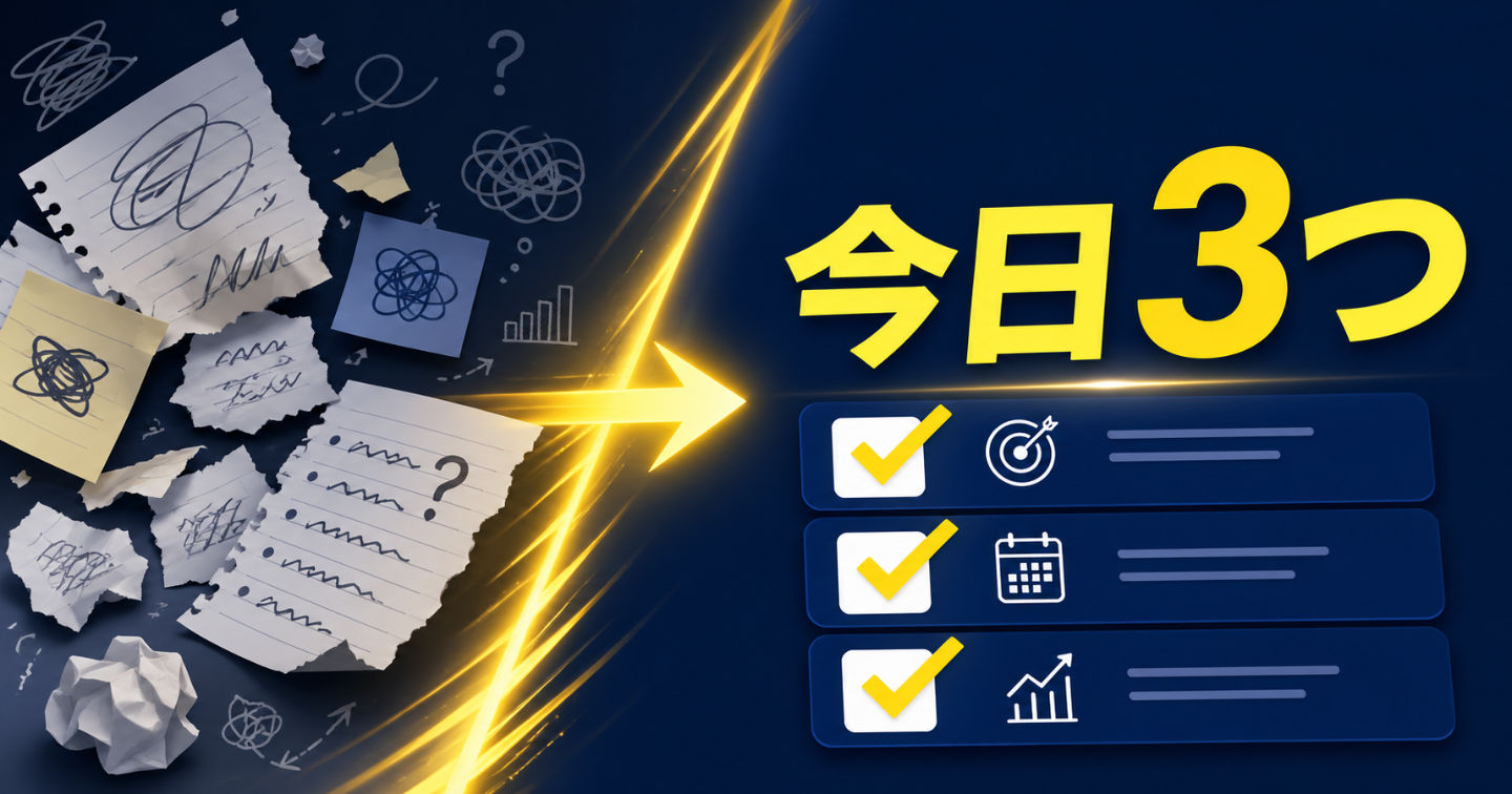 曖昧な仕事を「今日やる3つ」に変えるChatGPT実務キット