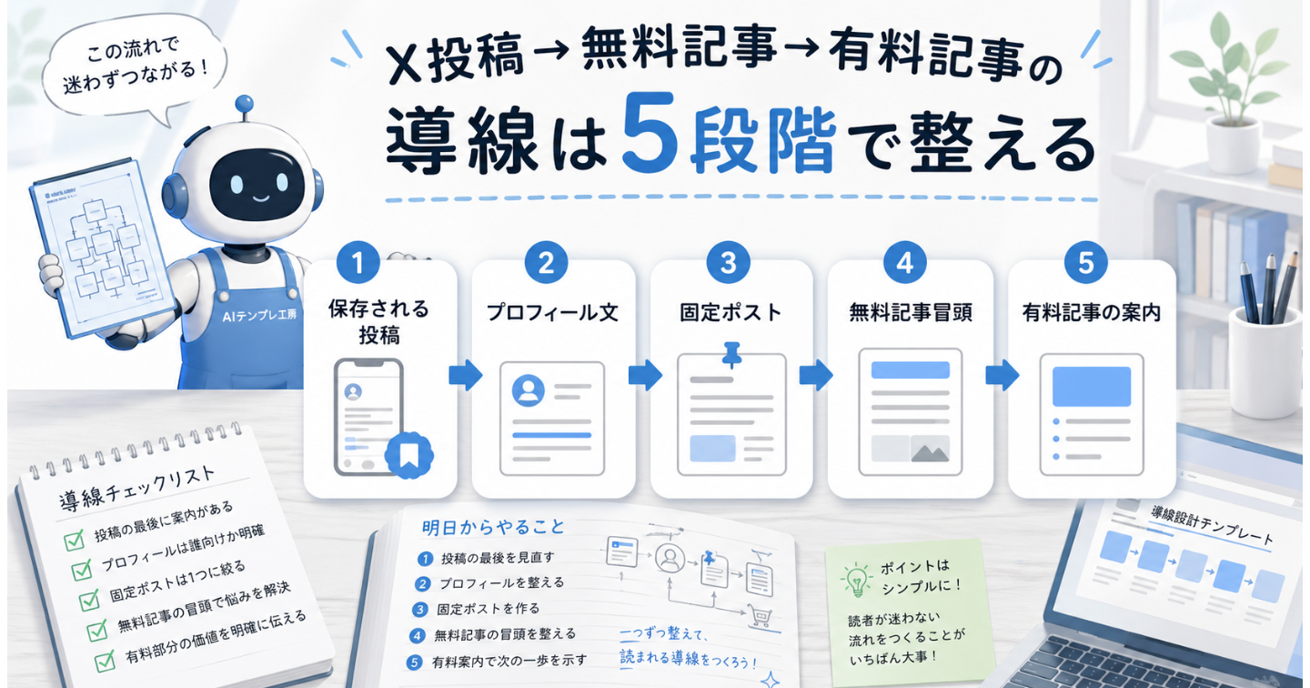 X投稿からTips無料記事へつなぐ導線設計テンプレ