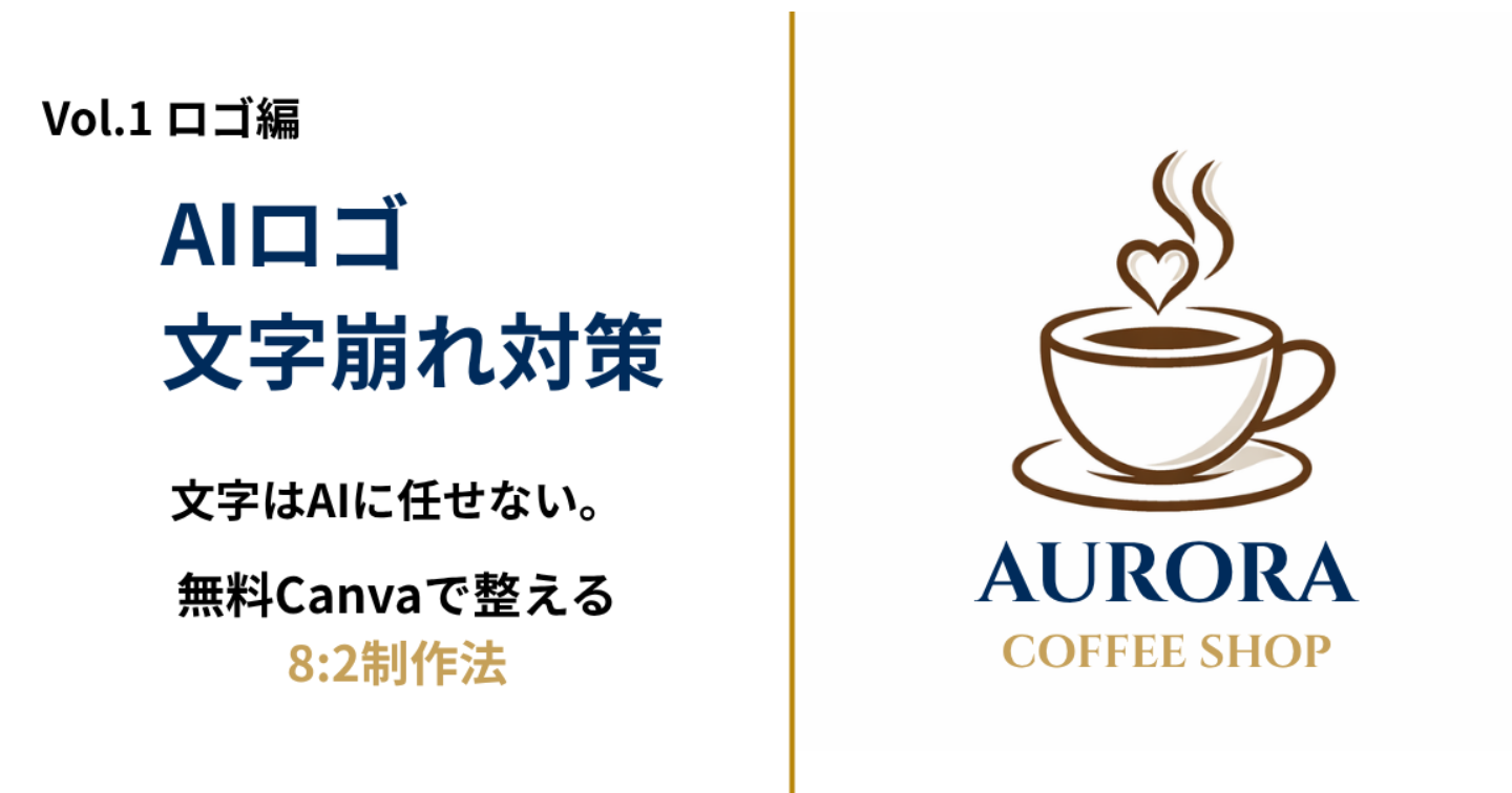 AIロゴの「文字崩れ」を避ける方法｜無料Canvaで整える8:2ロゴ制作チェックリスト Vol.1