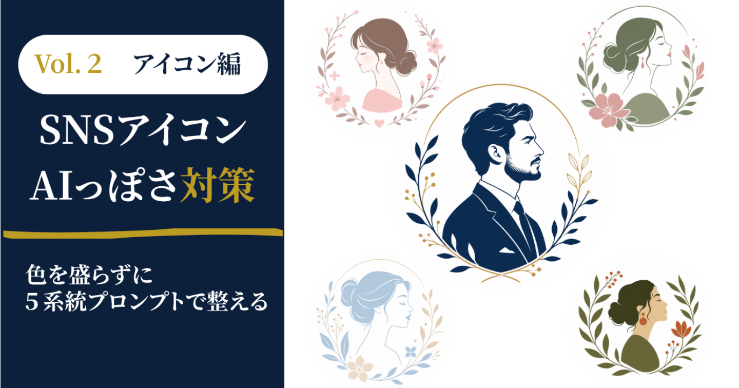 SNSアイコンの「AIっぽさ」を減らす方法｜色の引き算・横顔構図・60%余白ルール Vol.2