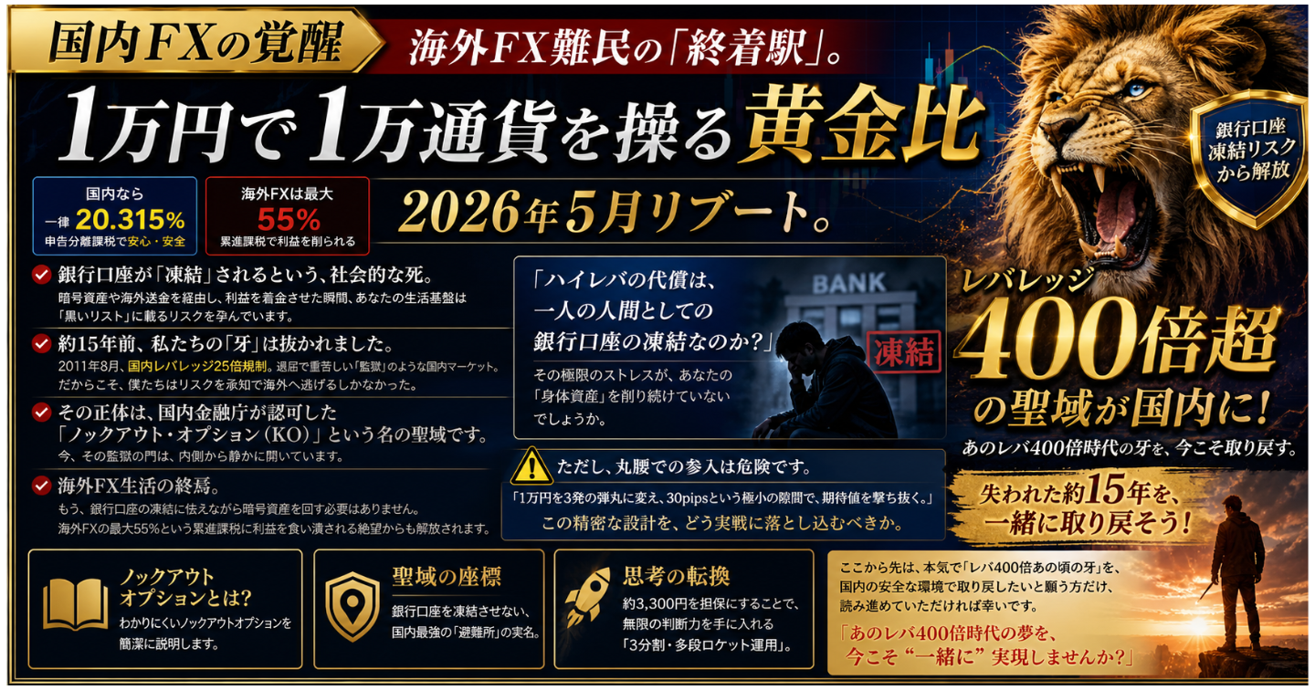 海外FX難民の「終着駅」1万円の資金で10万円を目指すドル円ロードマップ｜2026年リブート
