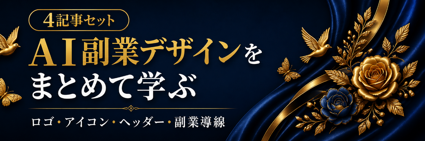 AI副業デザイン実践セット｜ロゴ・アイコン・ヘッダーから副業導線まで