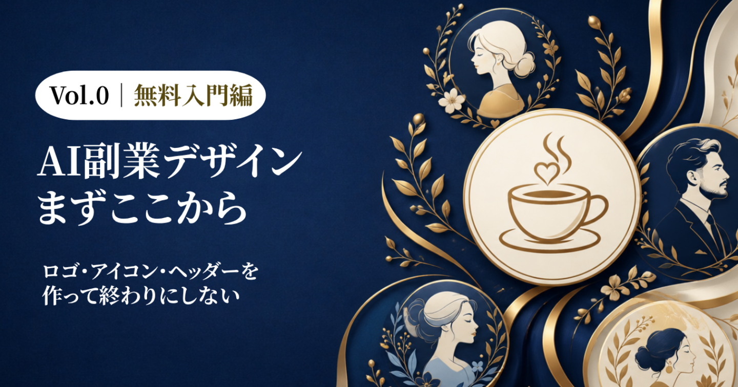 Vol.0｜AI副業デザイン入門
ロゴ・アイコン・ヘッダーを「作って終わり」にしないために