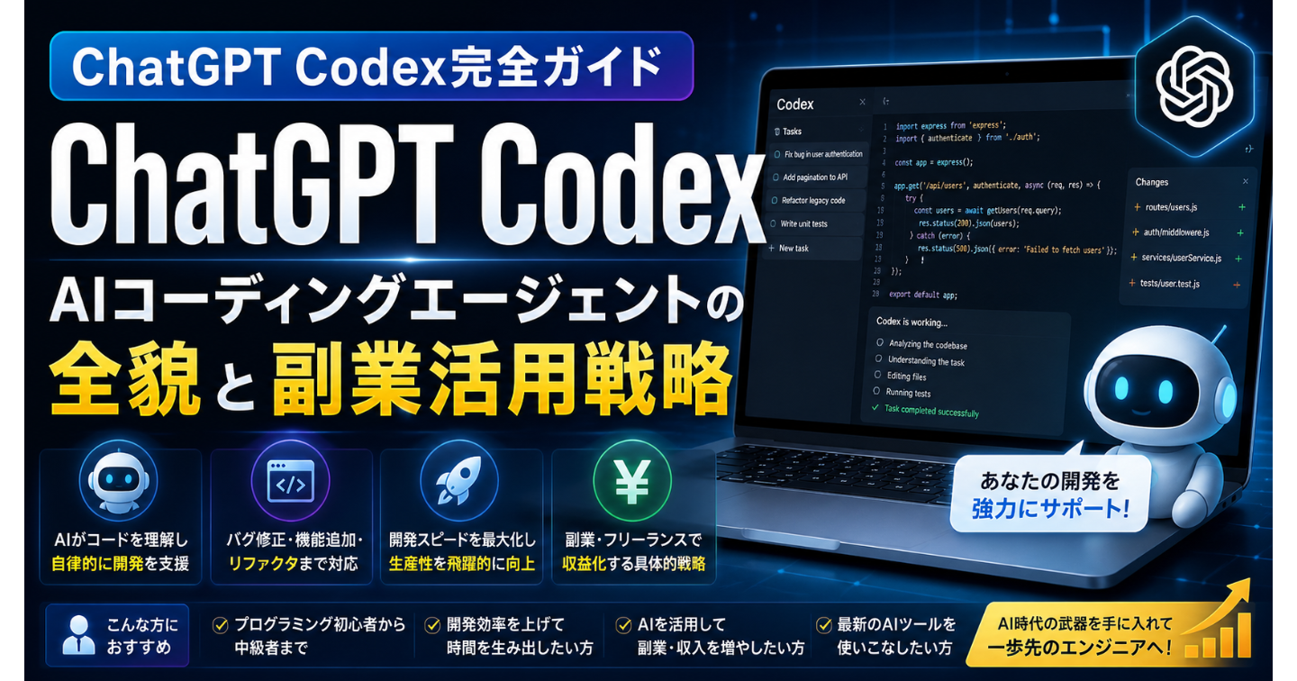 ChatGPT Codex完全ガイドAIコーディングエージェントの全貌と副業活用戦略