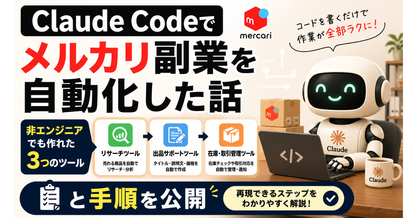Claude Codeでメルカリ副業を自動化した話【非エンジニアが3つのツールを作るまでの全記録】