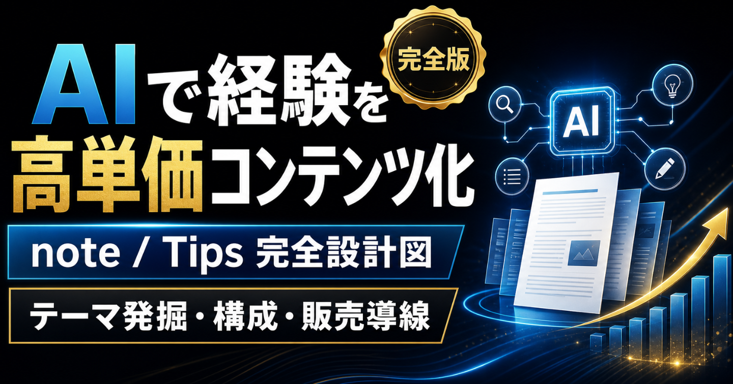 【完全版】AIで「自分の経験」を高単価コンテンツに変える設計図
