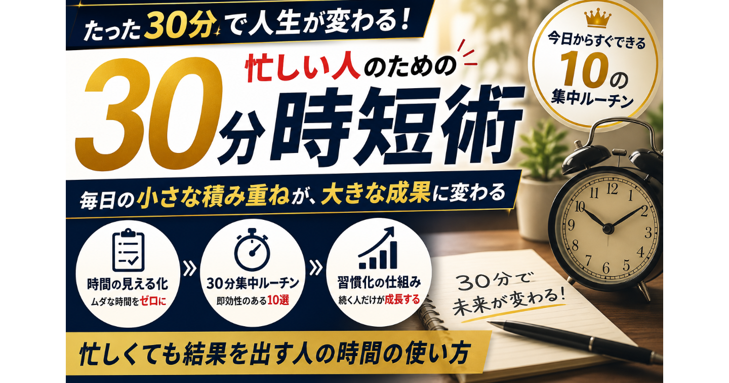 たった３０分で仕事が片づく！超時短ライフハック完全ガイド