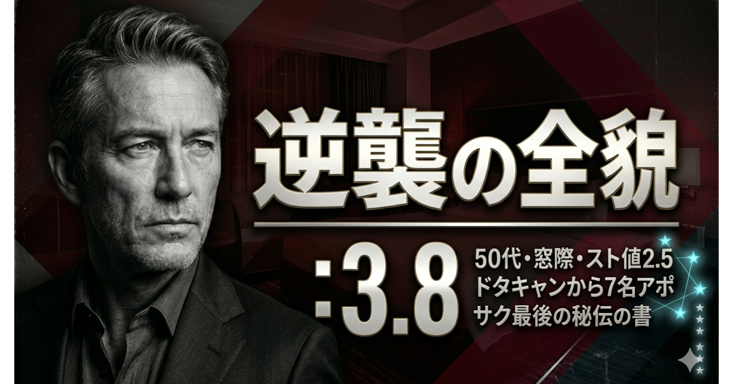 50代スト値2.5初老オジがホテルで逃げられたあの日から７人を仕留めるまでの全プロセス。