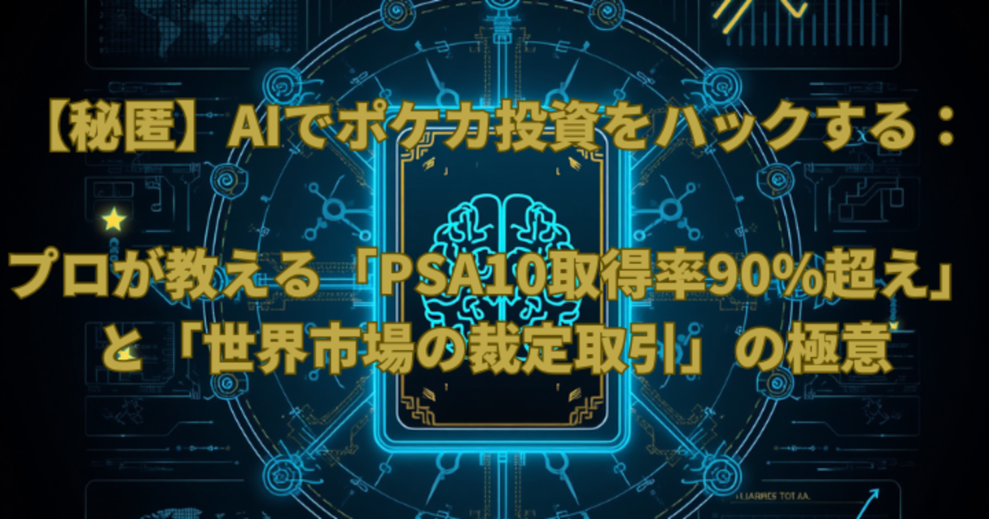 【秘匿】AIでポケカ投資をハックする：プロが教える「PSA10取得率90%超え」と「世界市場の裁定取引」の極意
