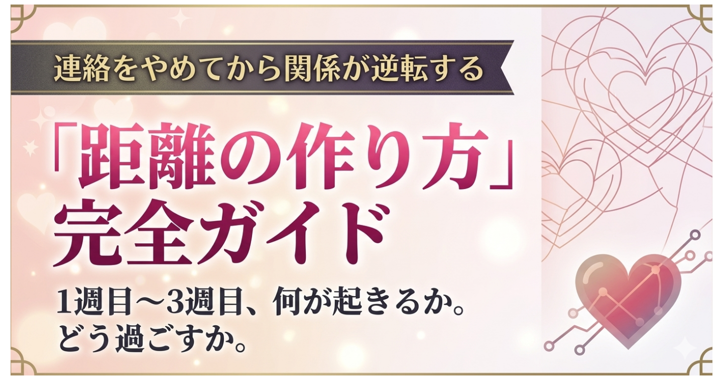連絡をやめてから関係が逆転する"距離の作り方"完全ガイド