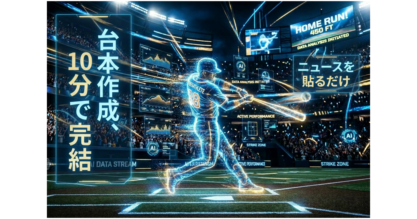 【YouTube収益化特化】ニュースを貼るだけ。視聴維持率を最大化する「プロ野球解説・自動放送家」プロンプト 〜Gemini Gem対応〜