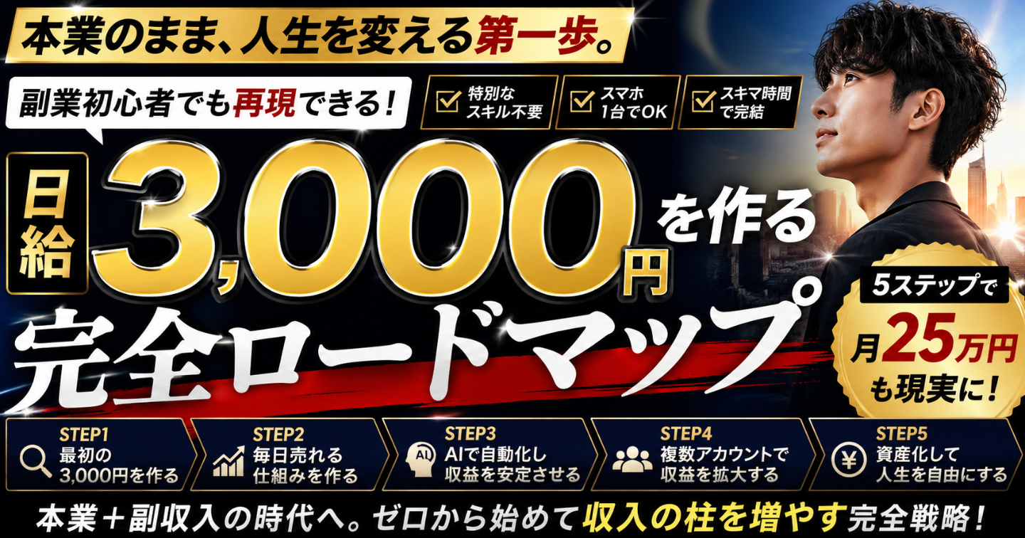 【大公開】「日給3,000円」を作る4ステップ完全公開