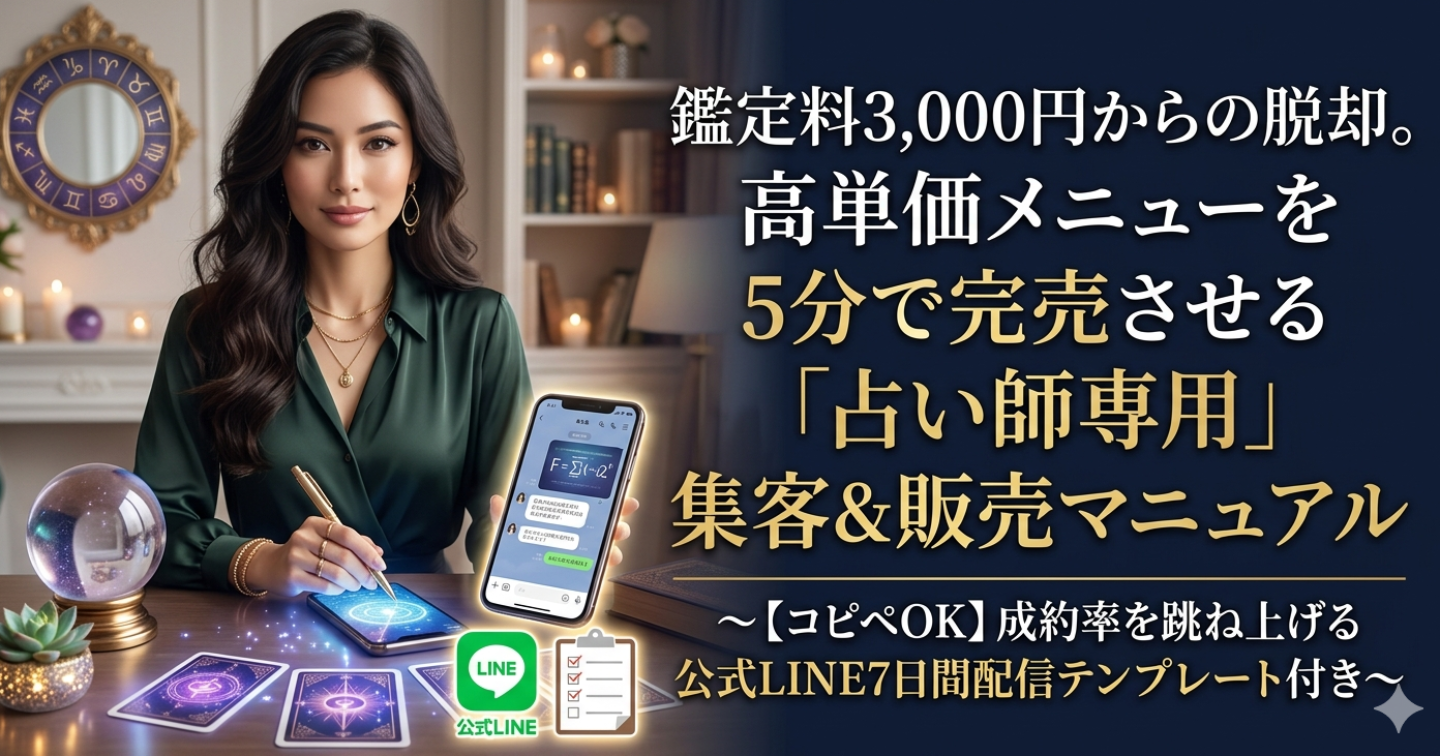 🎈鑑定料3,000円からの脱却。高単価メニューを5分で完売させる「占い師専用」集客＆販売マニュアル