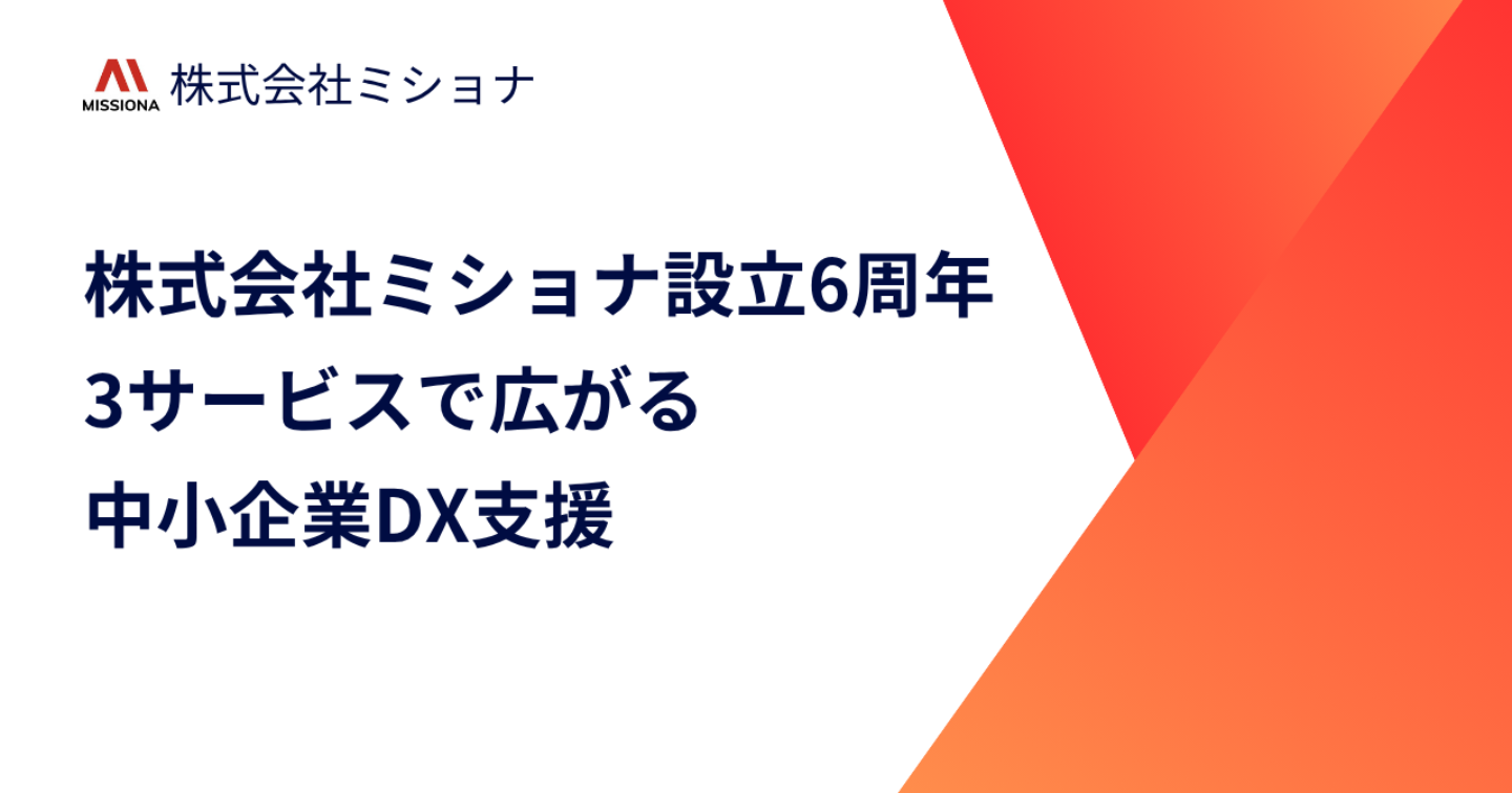 ミショナ設立6周年！中小企業DXを支援する3サービスの成長と展望