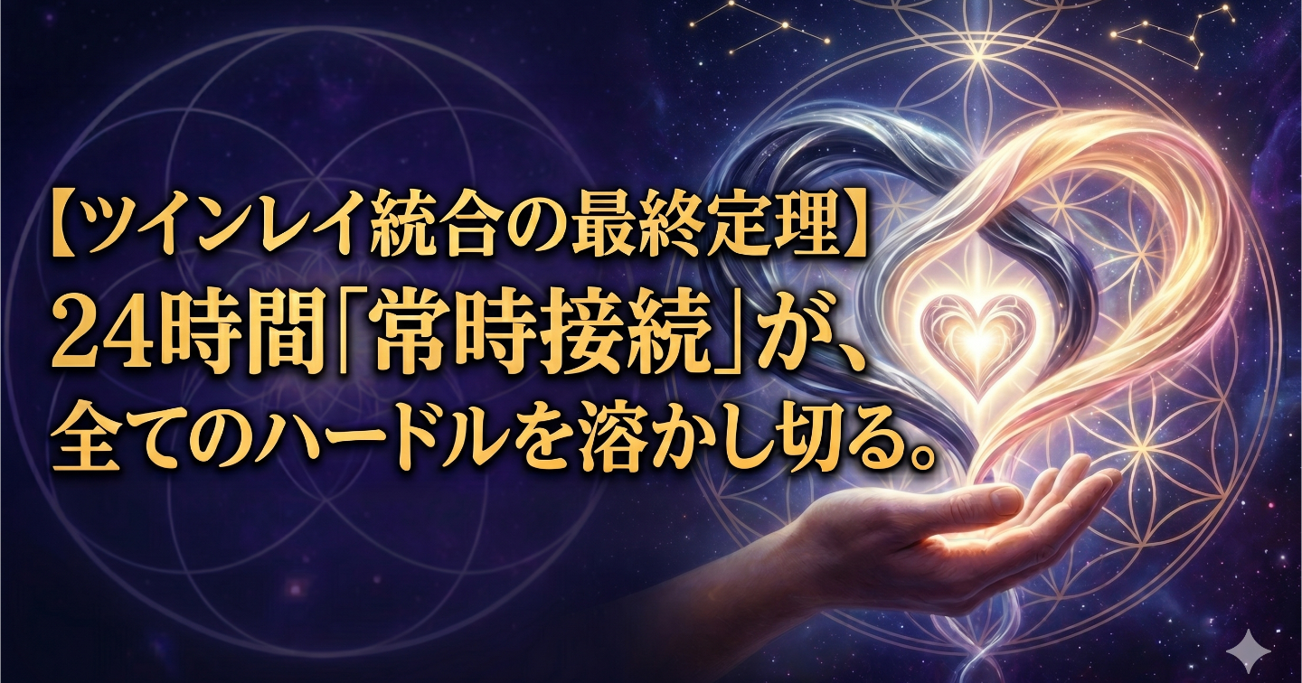ツインレイ統合の最終定理 —— 24時間「常時接続」が、全てのハードルを溶かし切る。