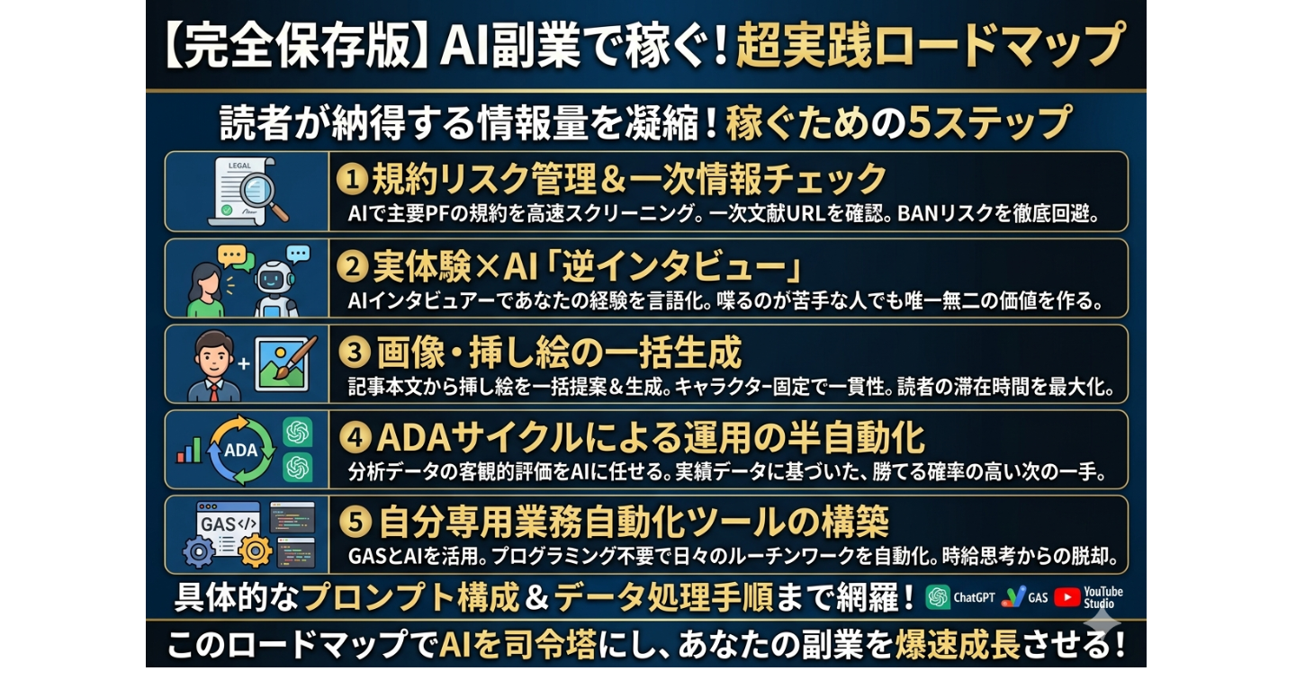AI副業で稼ぐための実践ロードマップ：5つの活用ステップ