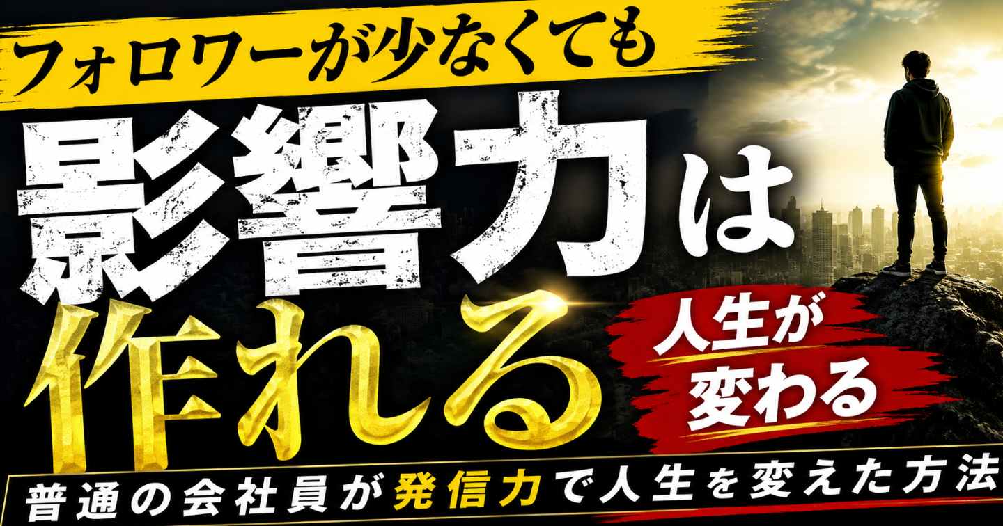 フォロワーが少なくても影響力は作れる｜普通の会社員が発信力で人生を変える方法
