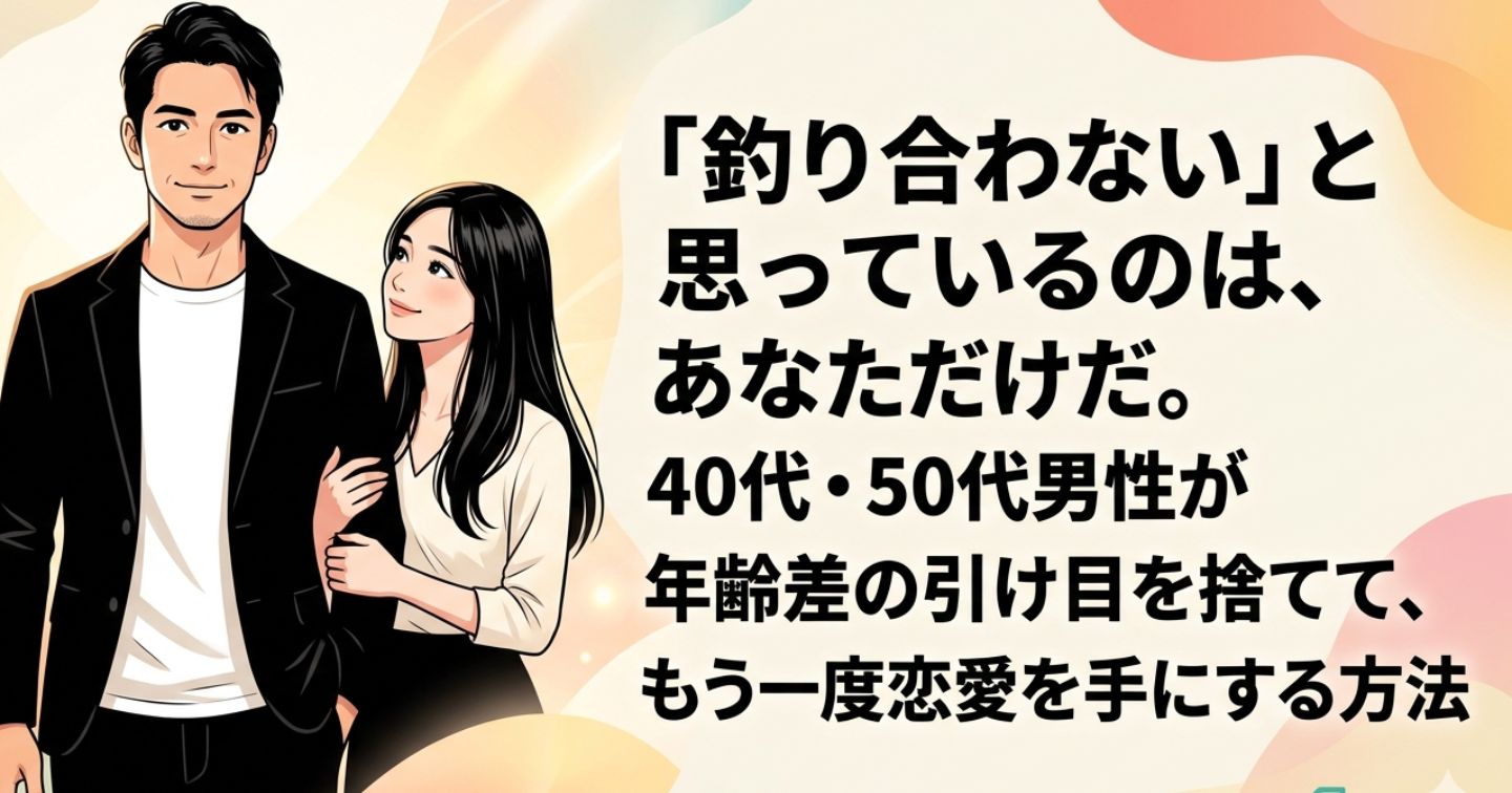 「釣り合わない」と思っているのは、あなただけだ。40代・50代男性が年齢差の引け目を捨てて、もう一度恋愛を手にする方法