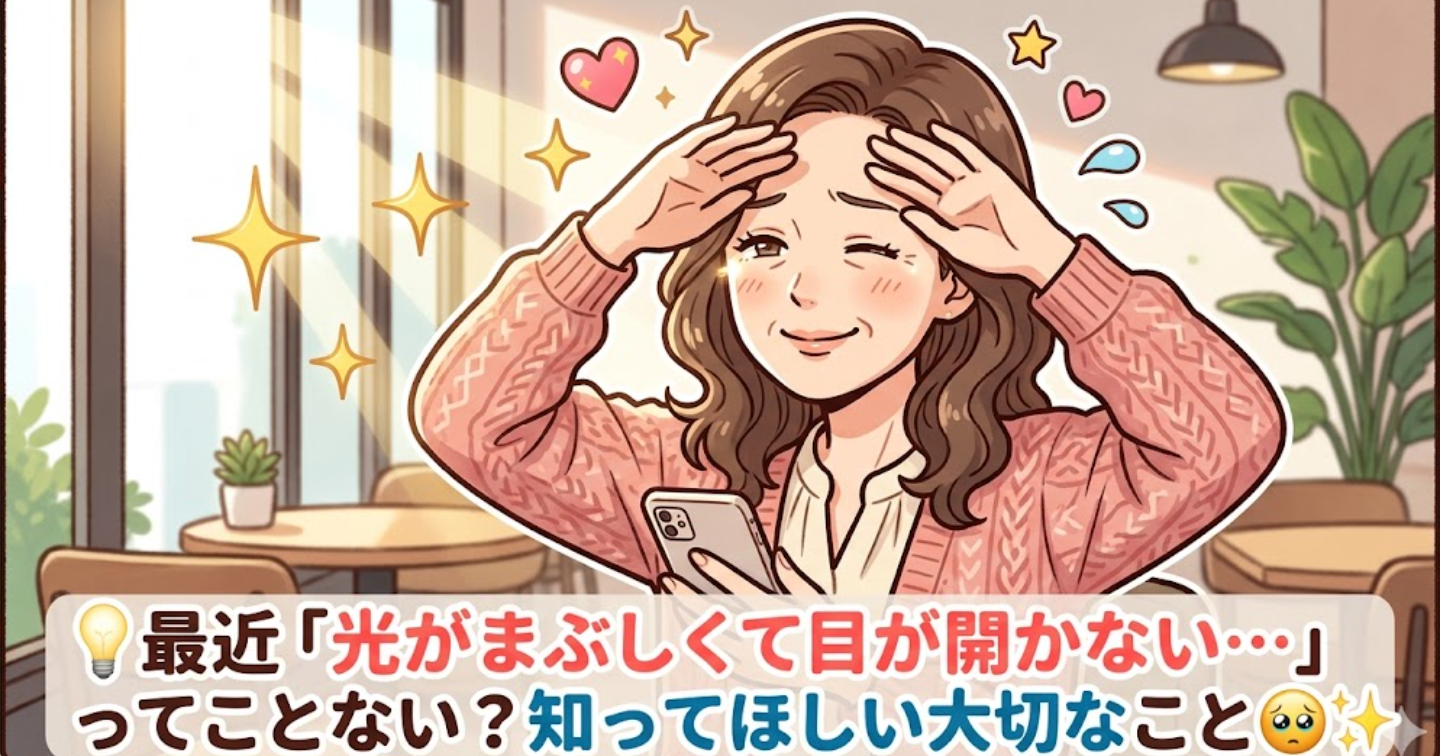 【40～50代女性必見】💡最近「光がまぶしくて目が開かない…」ってことない？知ってほしい大切なこと🥺✨