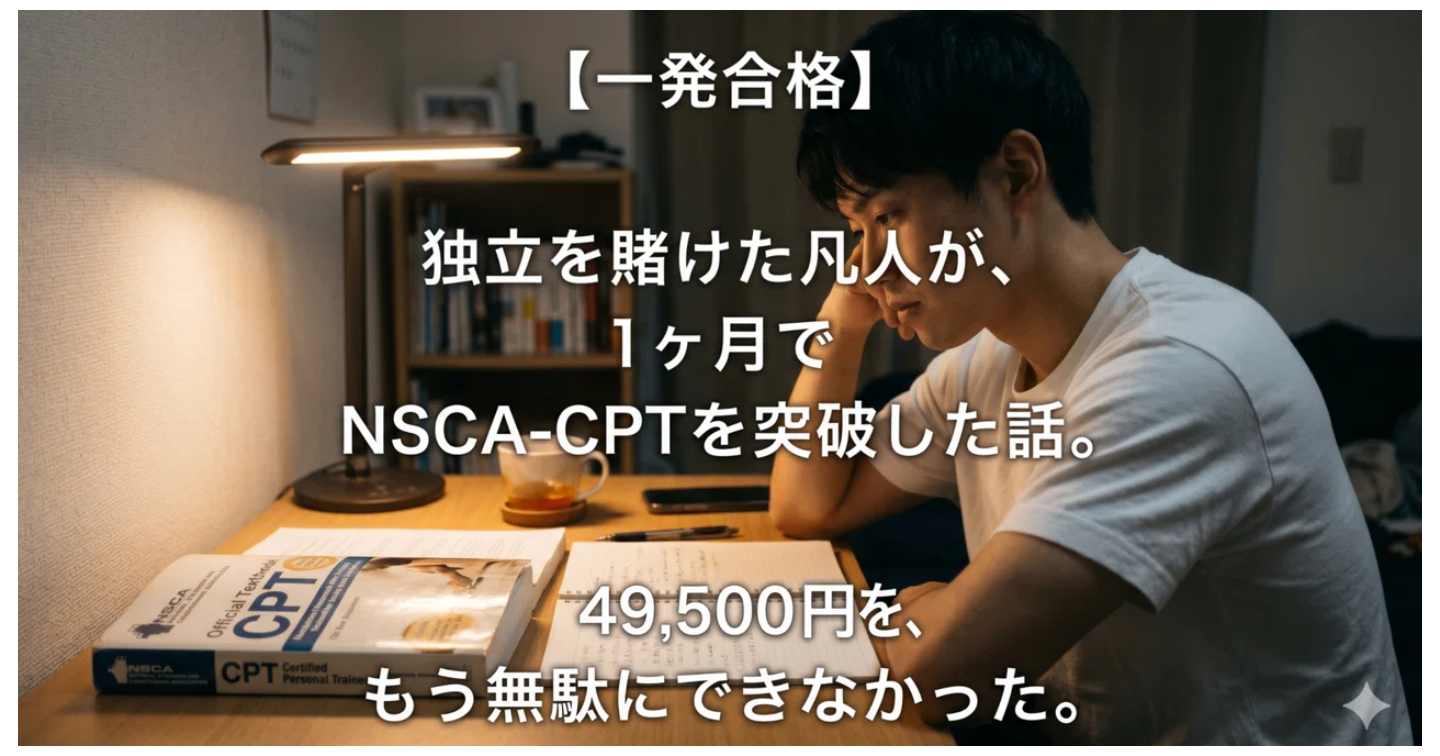 【一発合格】独立を賭けた凡人が、1ヶ月でNSCA-CPTを突破した話。