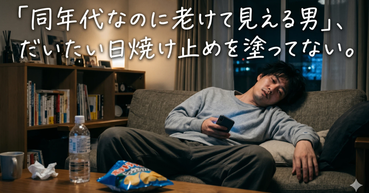 「同年代なのに老けて見える男」、だいたい日焼け止めを塗ってない。