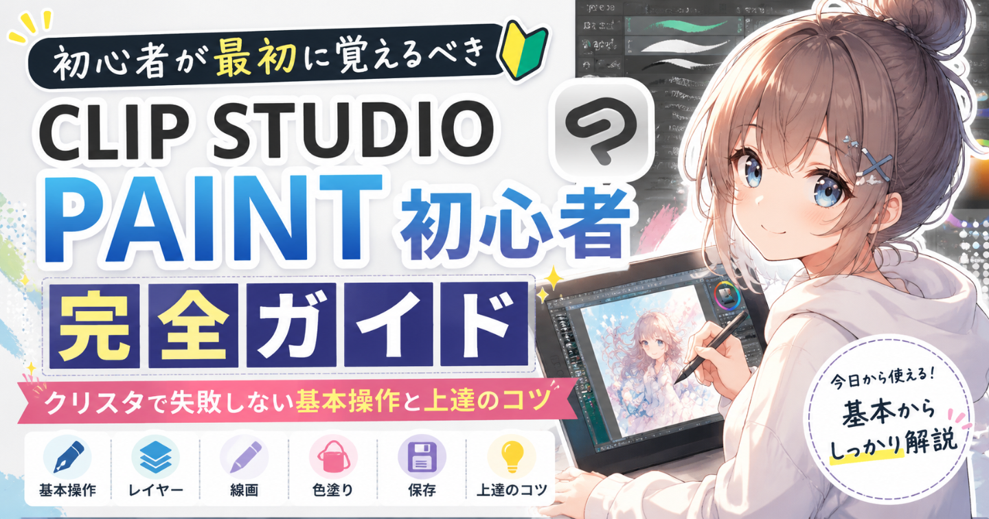 『CLIP STUDIO PAINT初心者が最初に覚えるべき使い方完全ガイド｜クリスタで失敗しない基本操作と上達のコツ』