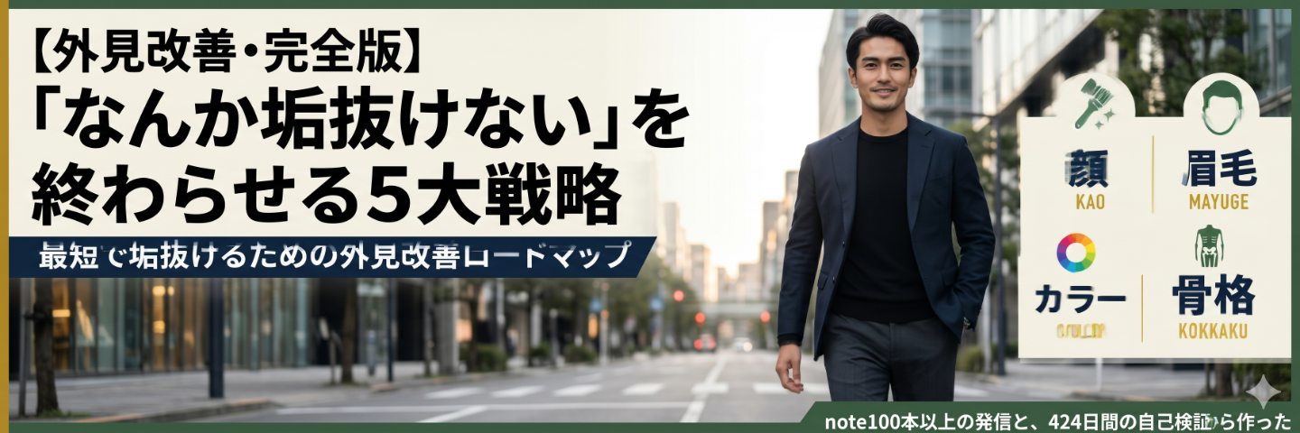 【外見改善・完全版】「なんか垢抜けない」を終わらせる5大戦略