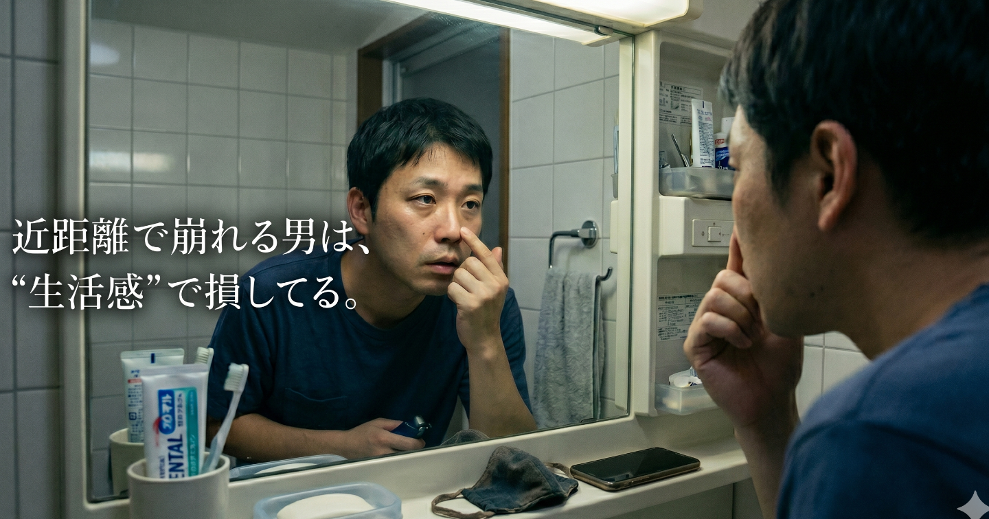 近距離で崩れる男は、“生活感”で損してる。
