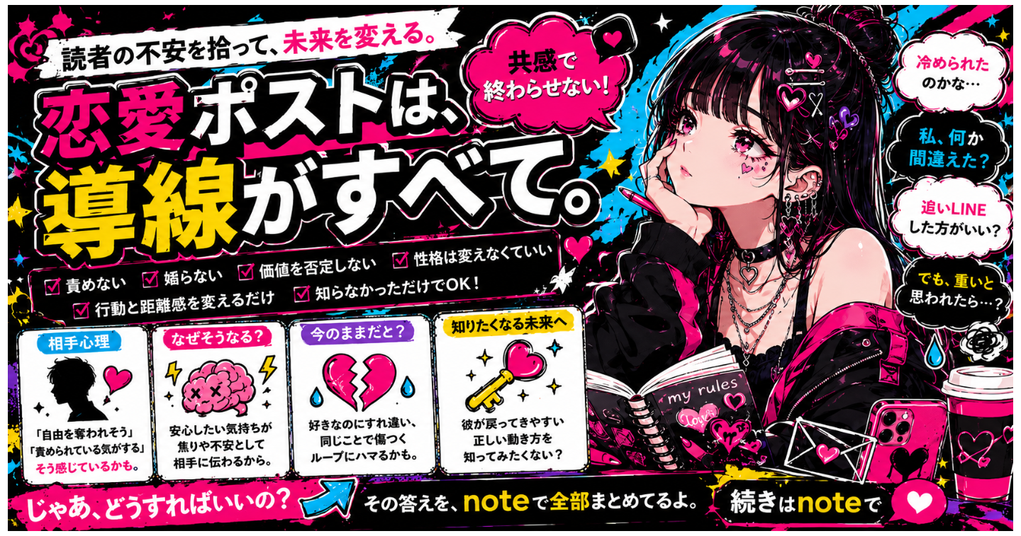 恋愛ポストは伸びるのにnoteが売れない人へ。たぶん足りないのは文章力じゃなくて「読ませる導線」