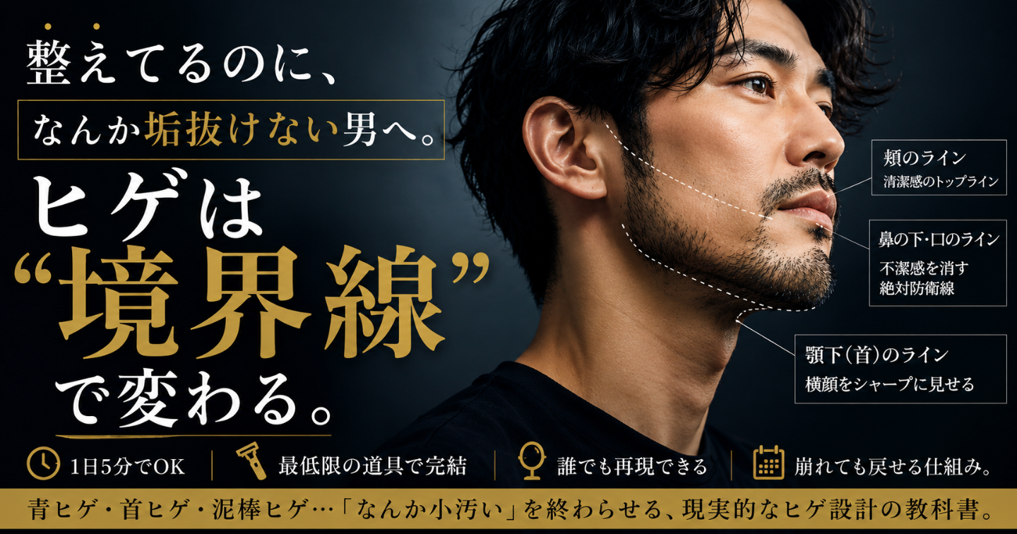 整えてるのに垢抜けない男へ清潔感はヒゲの境界線で決まる