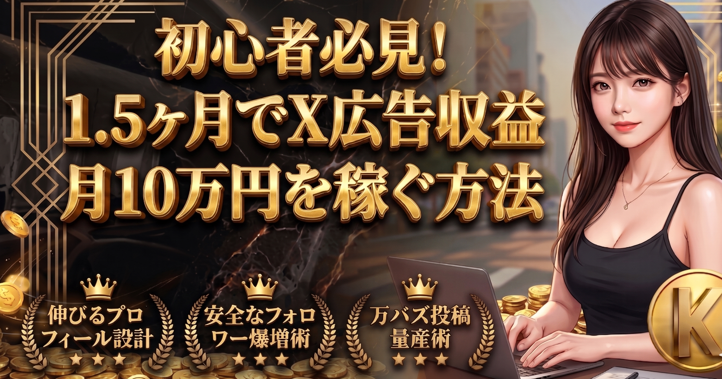 初心者必見！1.5ヶ月でX広告収益10万円を稼ぐ方法【徹底解説】