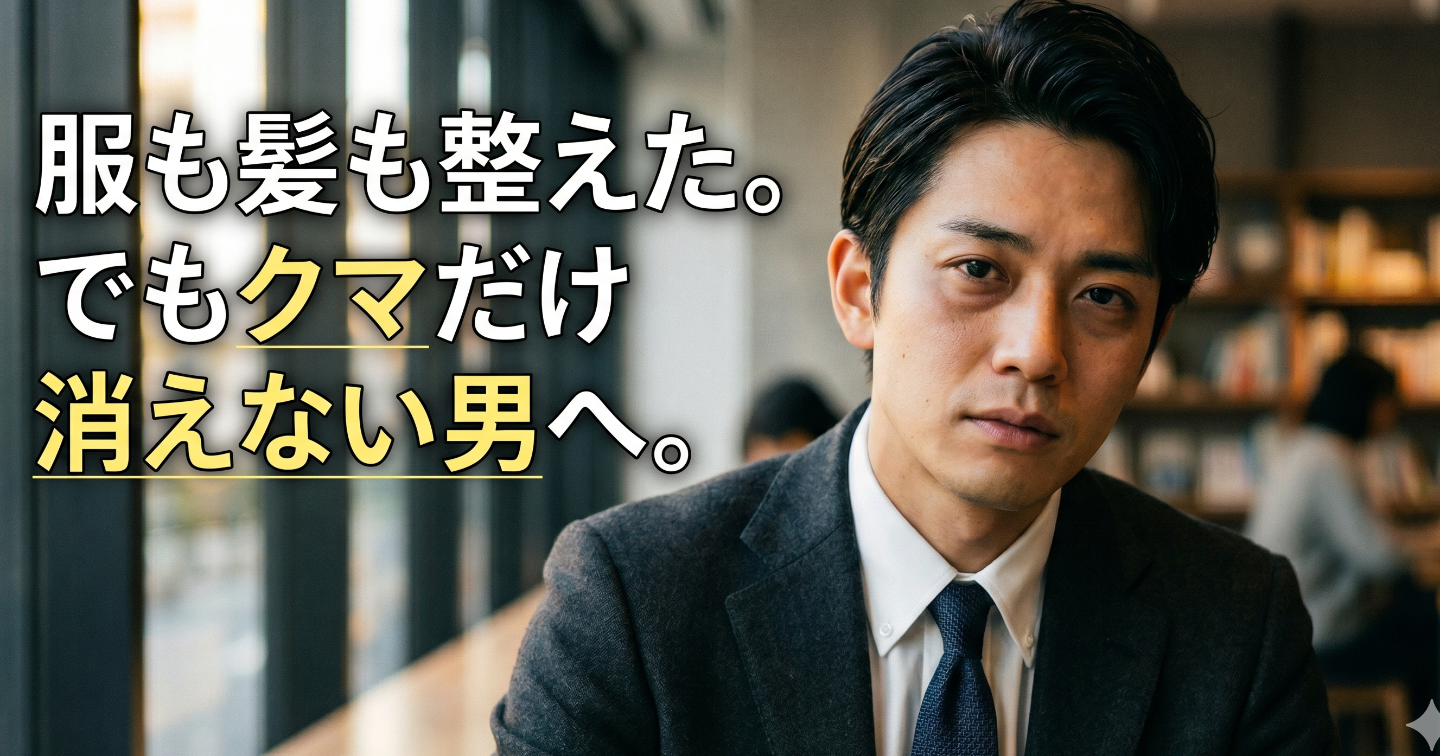 服も髪も整えた。でもクマだけ消えない男へ。