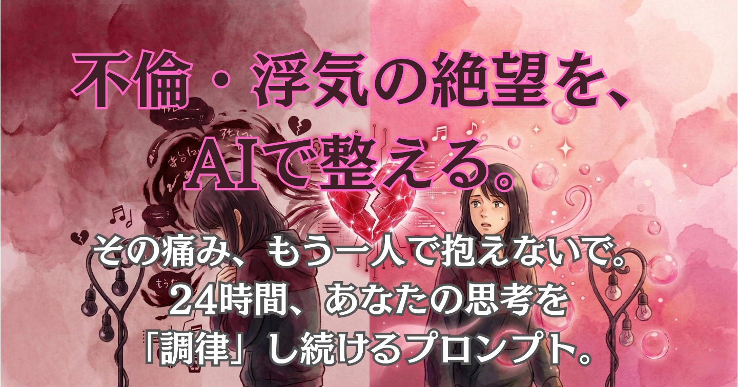 不倫・浮気・裏切りによる『絶望』を、AIで整える。24時間あなたの思考を「調律」してくれるプロンプト