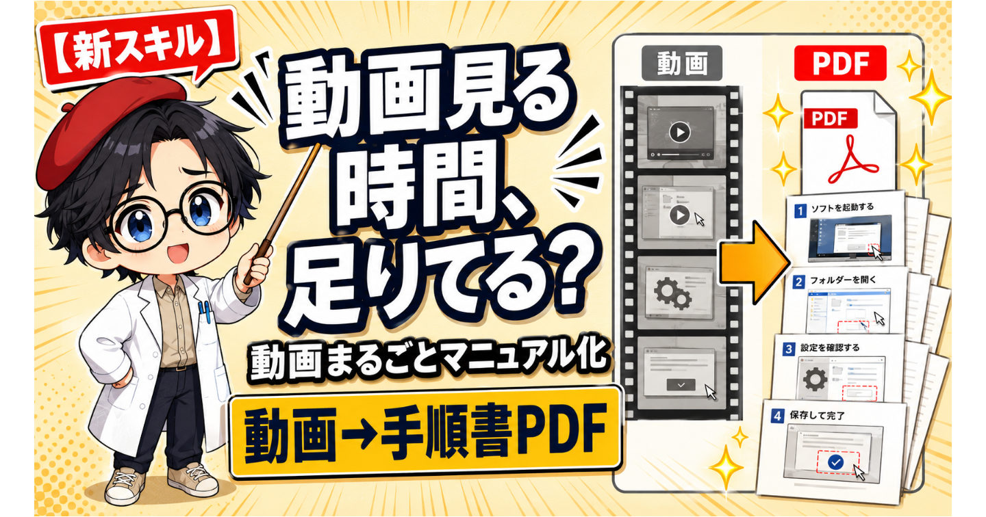 コード不要・動画URLを貼るだけでスクショ付き手順書PDFが完成する仕組みを公開しました
