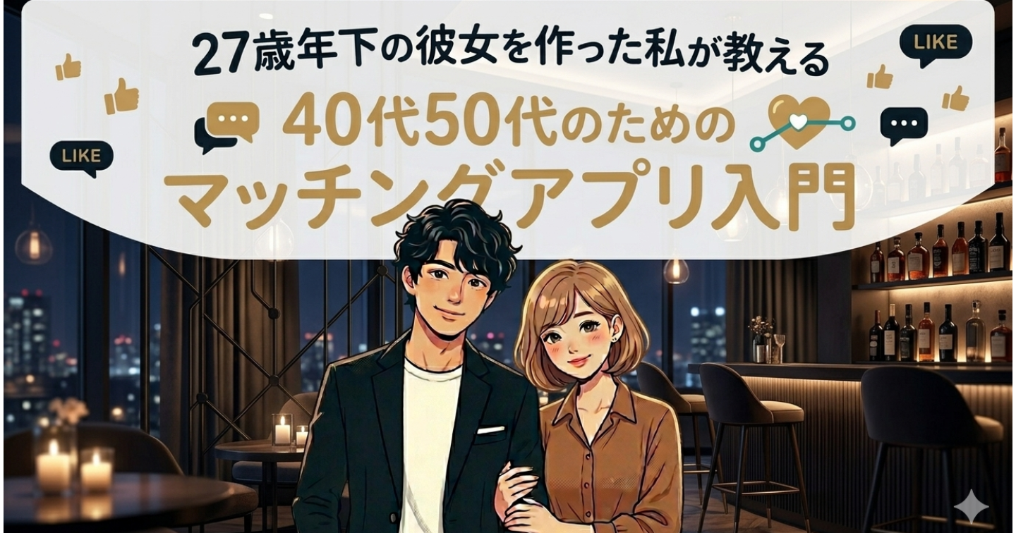 27歳年下の彼女を作った私が教える40代50代のためのマッチングアプリ入門