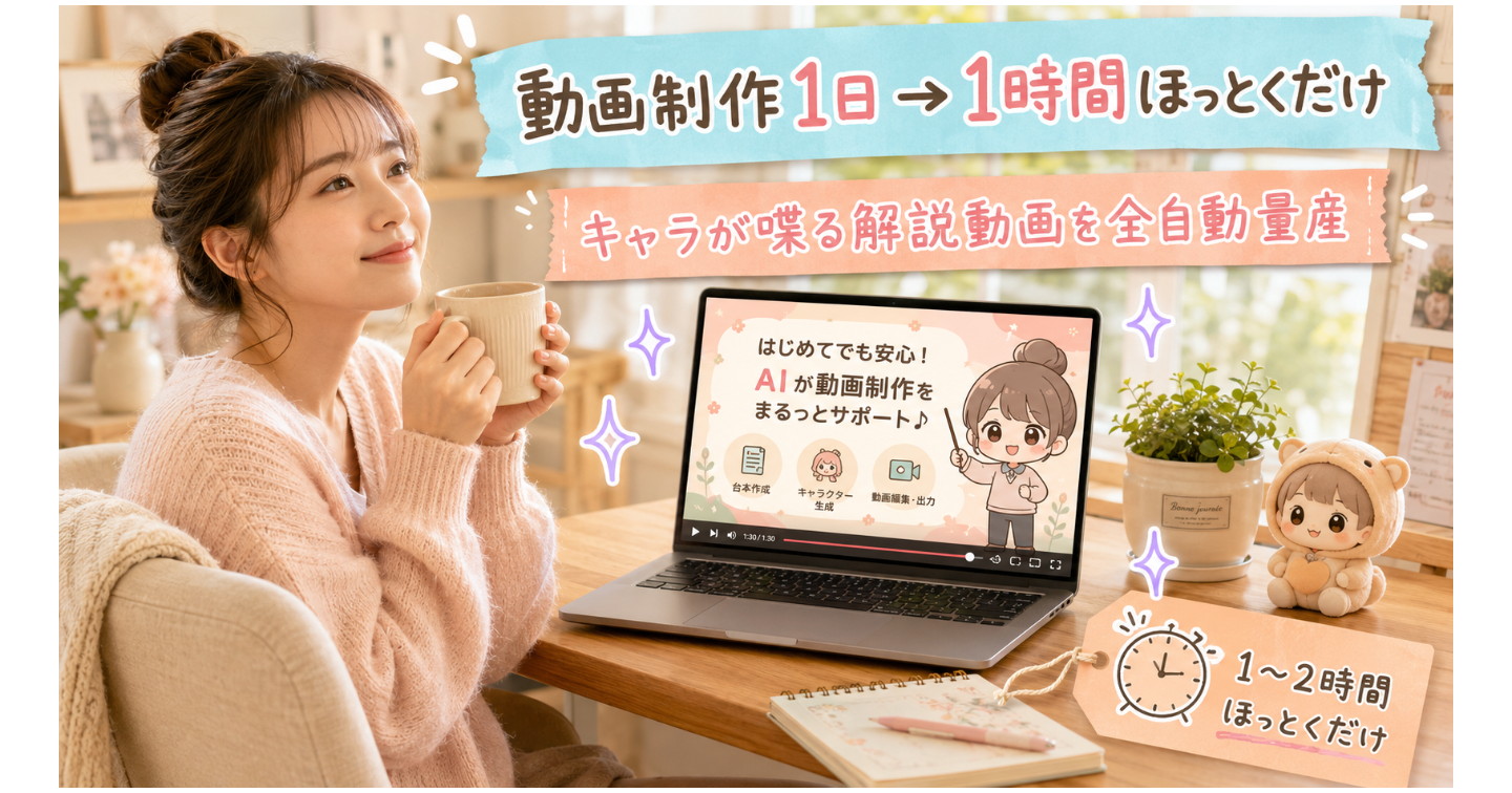 キャラ画像１枚＋テーマを渡すだけで同じキャラの解説動画が量産される仕組みを軽く公開します