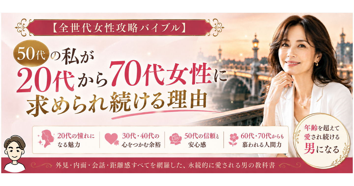 【全世代女性攻略バイブル】50代の私が20代から70代女性に求められ続ける理由