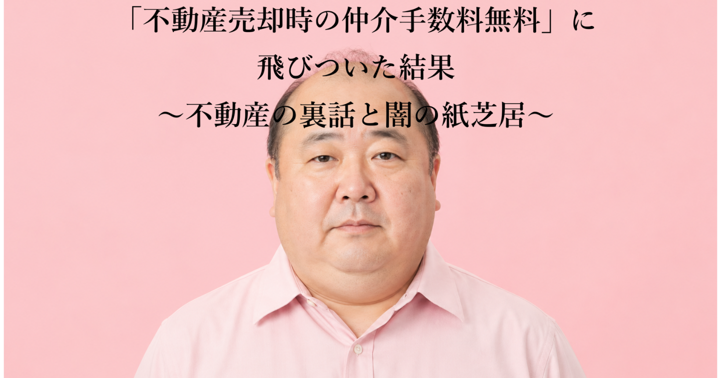 「不動産売却時の仲介手数料無料」に飛びついた結果　～不動産の裏話と闇の紙芝居～