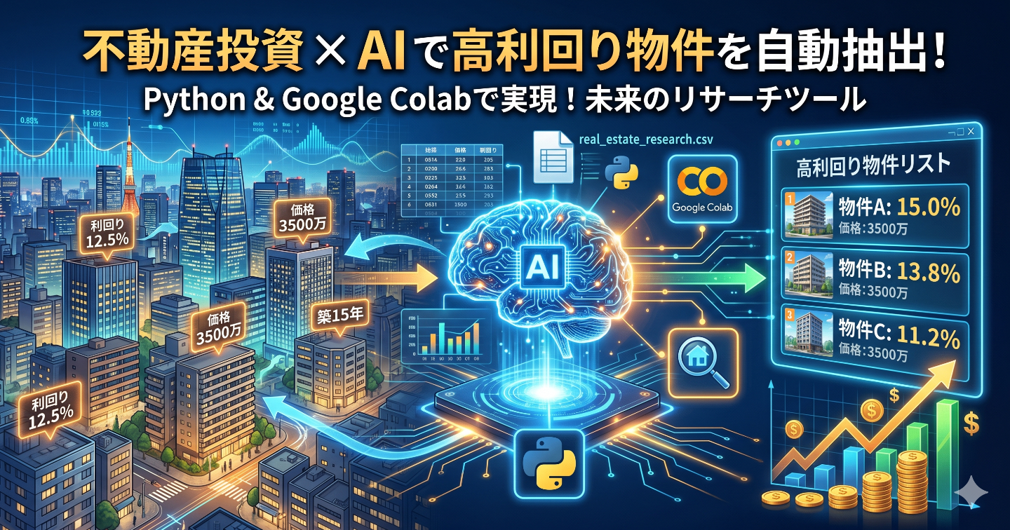 高利回り物件を自動抽出！AI×Pythonで作る不動産投資リサーチツール