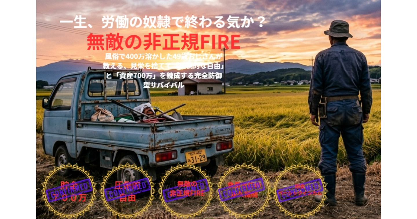  『【完全防御型・田舎サバイバル】風俗で400万溶かした49歳非正規おじさんが、見栄の消費を捨てて資産700万を構築した「資本主義のバグ」の